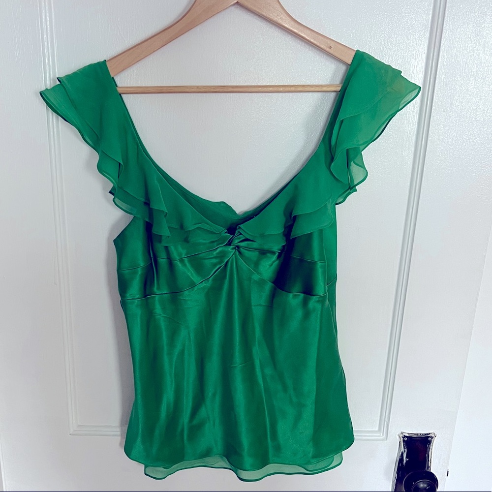 BCBG emerald green blouse top M